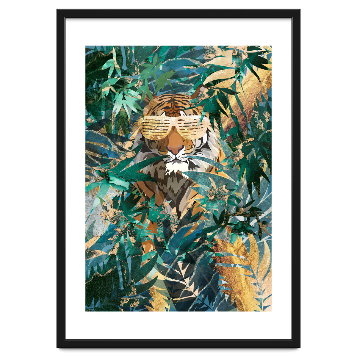 Hip Hop tiger in the tropical jungle