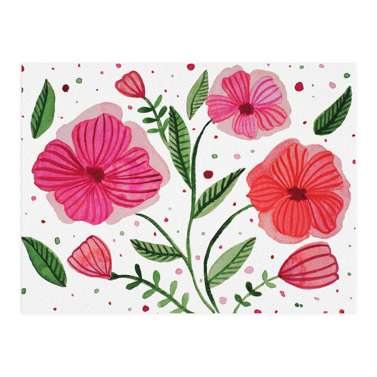 Cute whimsical floral illustration (Print Only)