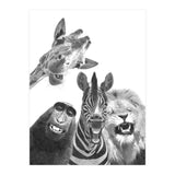 Black and White Jungle Animal Friends (Print Only) thumbnail