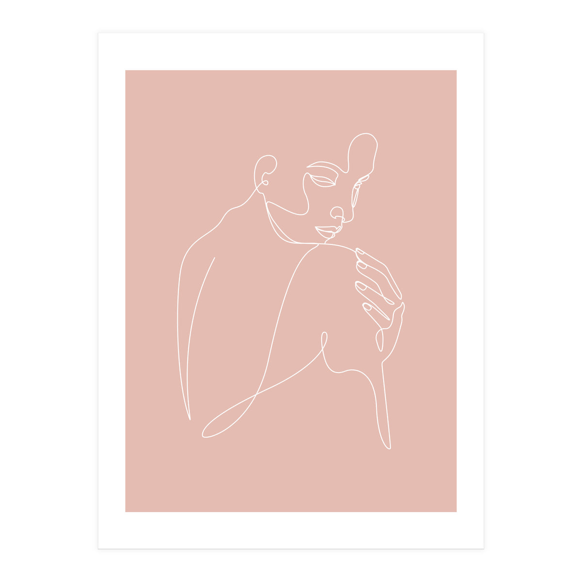 Sleep woman line pink (Print Only)