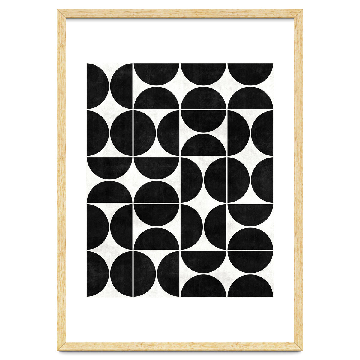 Mid-Century Modern Pattern No.3 - Black and White Concrete