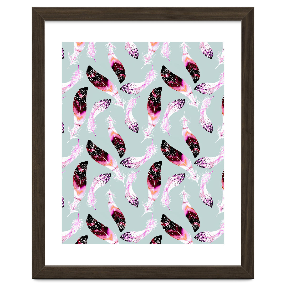 Bohemian pattern of feathers