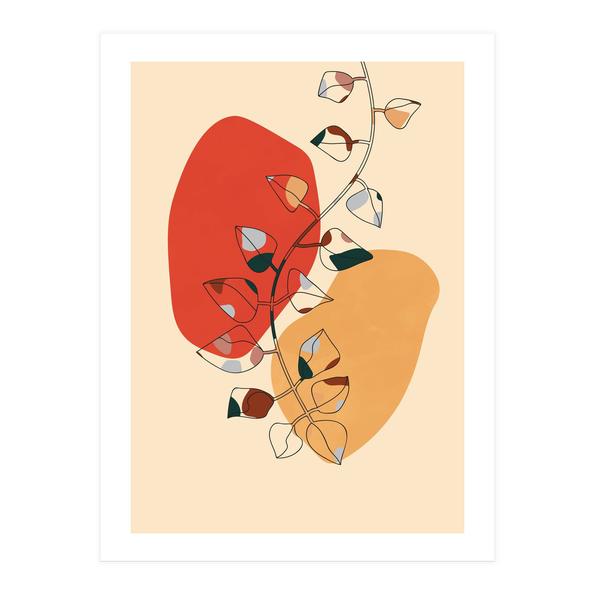 Scandi Modern Botanical Line Drawing (Print Only)