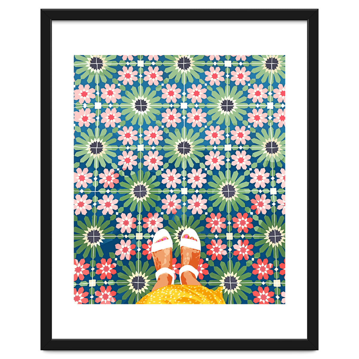 For The Love of Tiles | Moroccan Modern Bohemian Décor | Exotic Travel Watercolor Painting