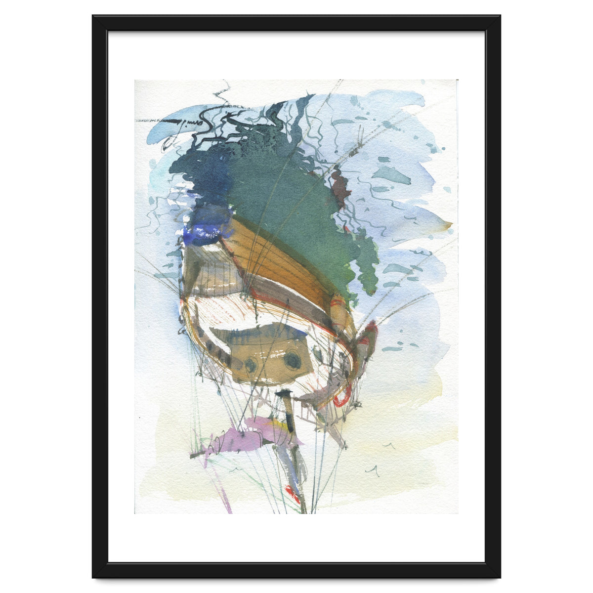 Yacht painting art watercolor