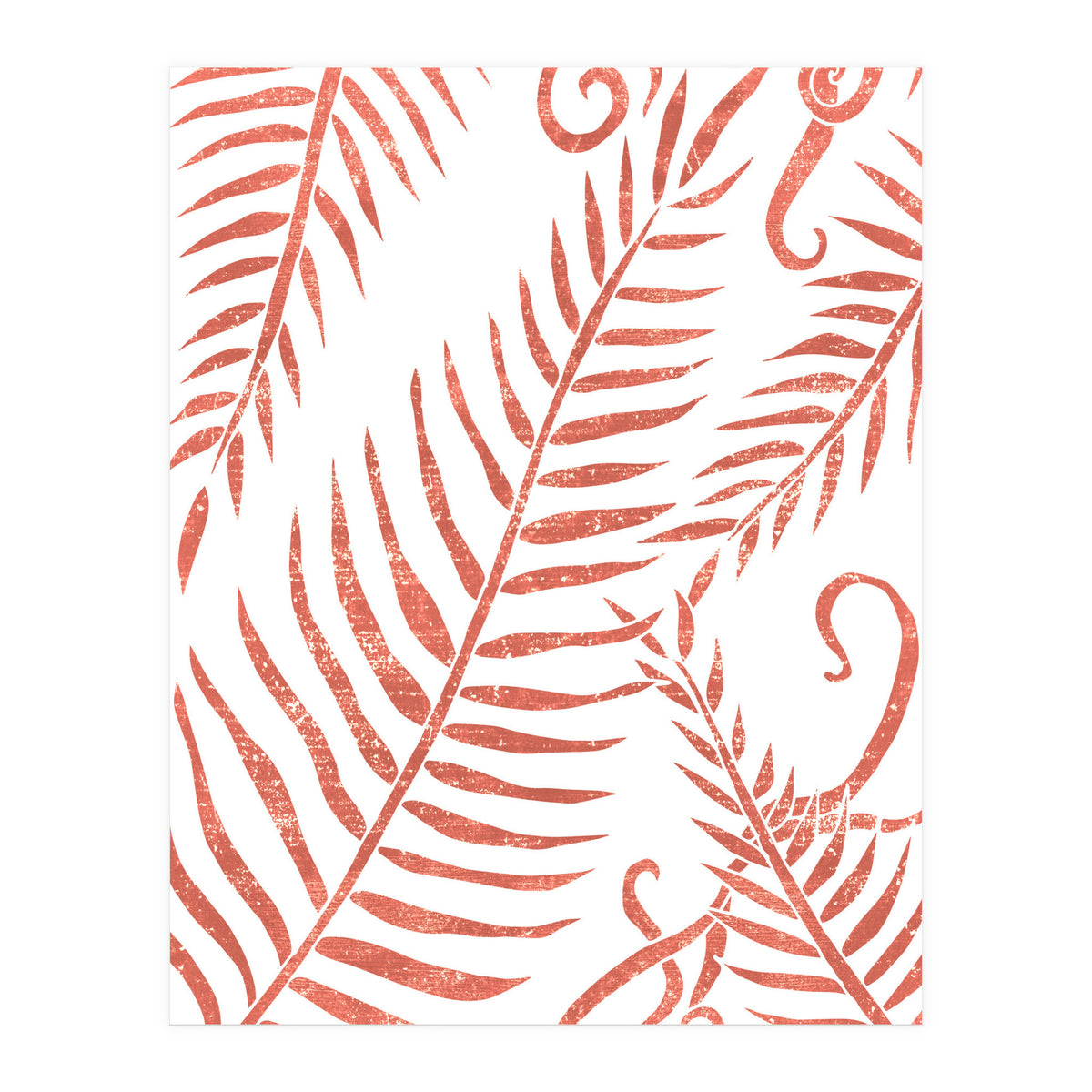 Abstract Terracotta Leaves 2 - Burnt Orange (Print Only)