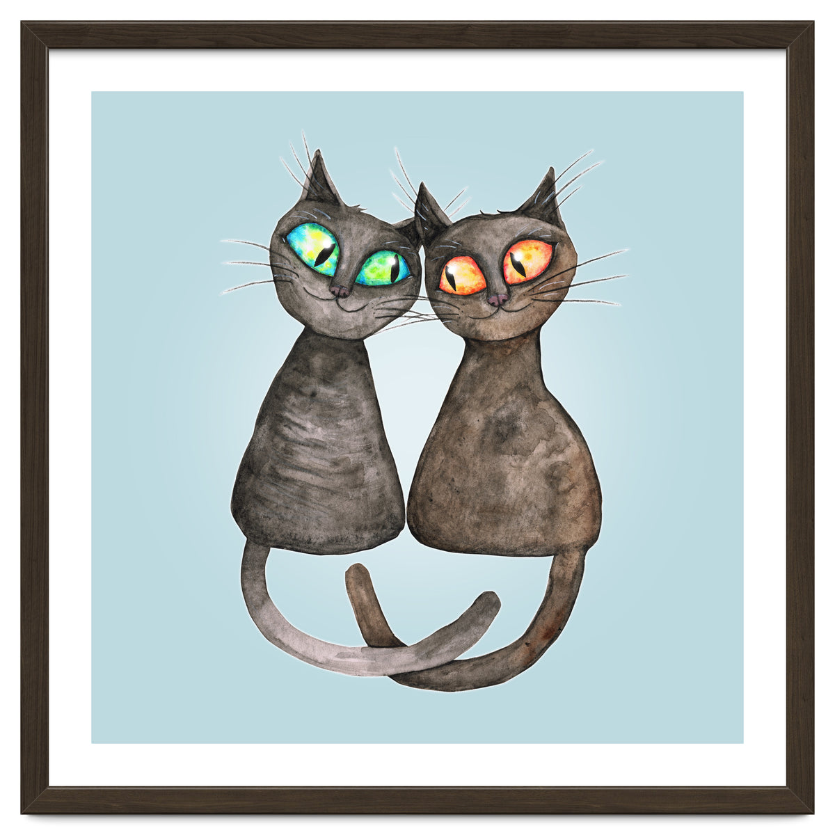 Two cute loving cats