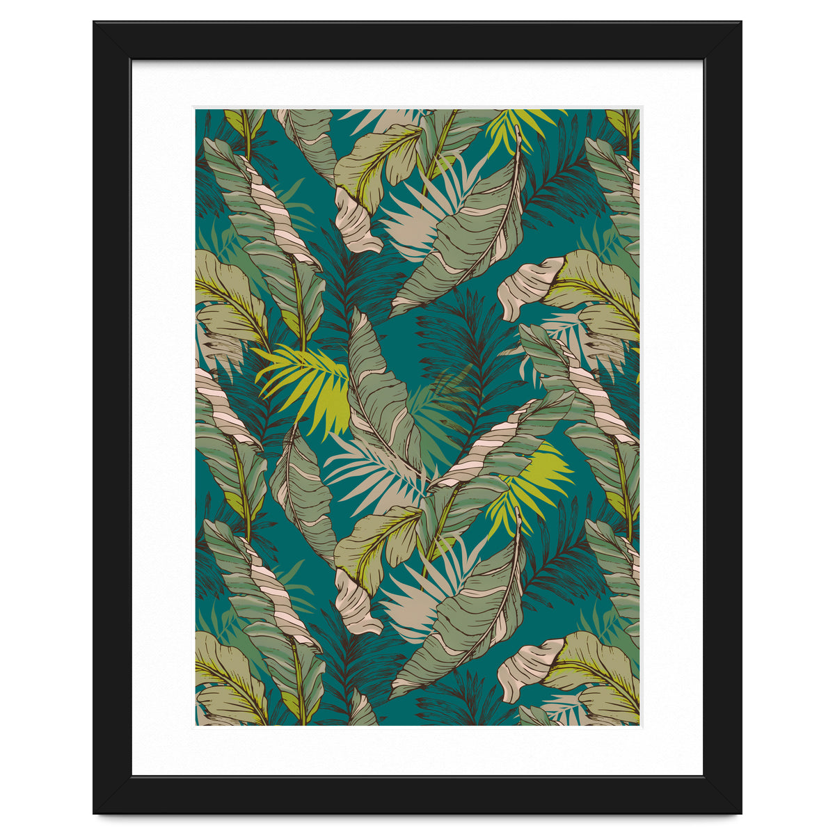 Drawing of wild tropical jungle