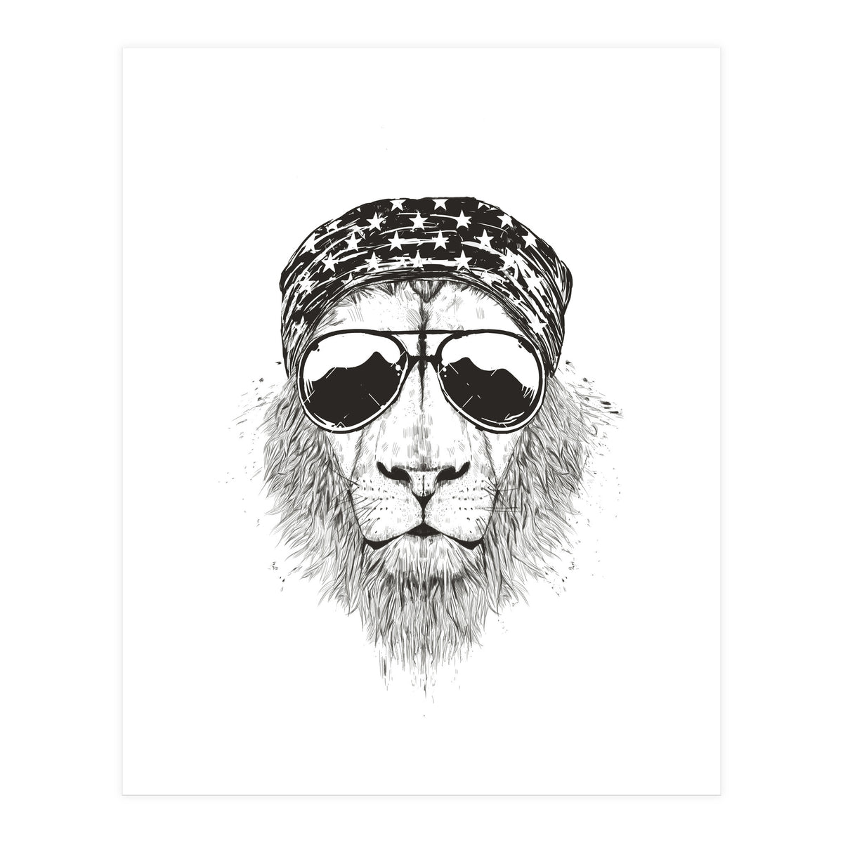 Wild Lion (bw) (Print Only)