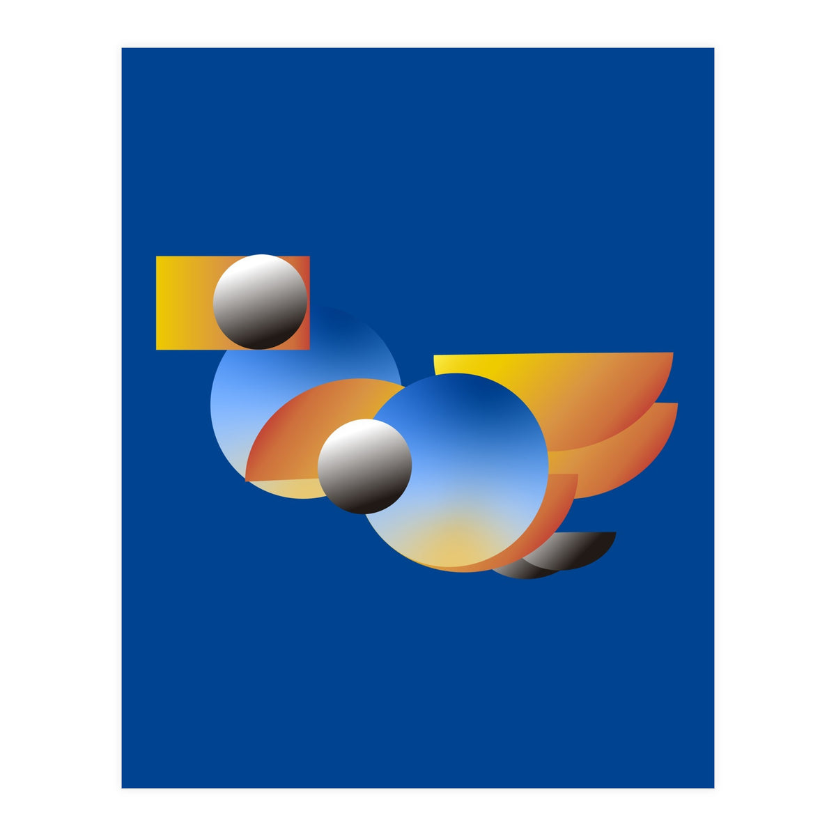 Modern Abstract Geometric Minimalist Duck (Print Only)