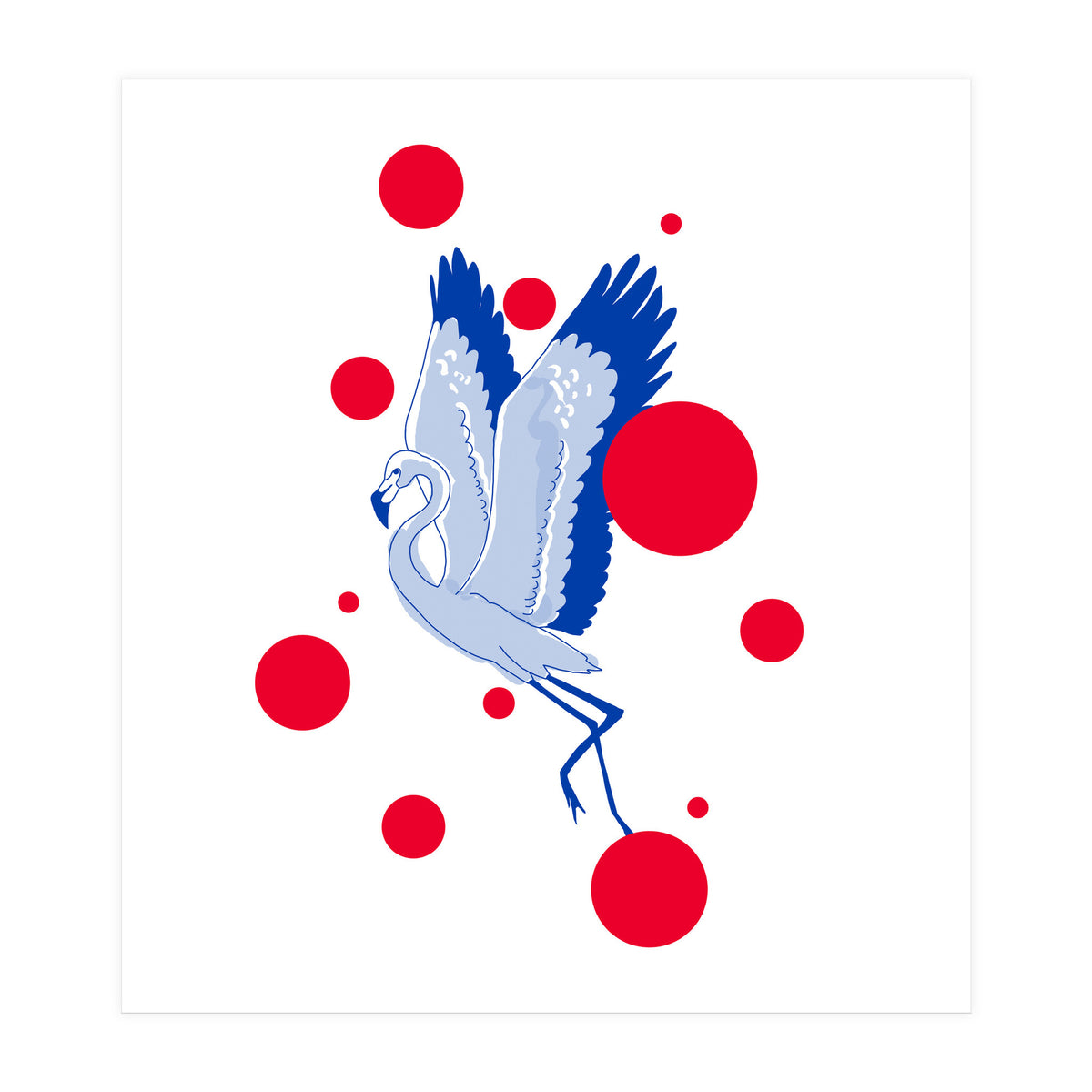 blue flamingo (Print Only)