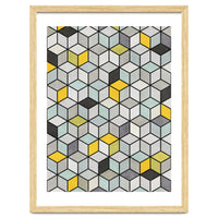 Colorful Concrete Cubes - Yellow, Blue, Grey