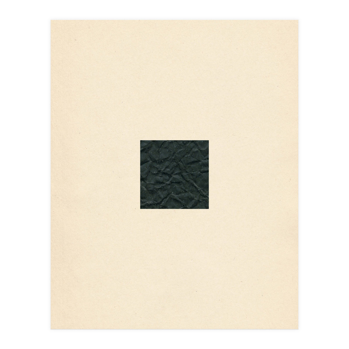 Minimal black square on beige (Print Only)