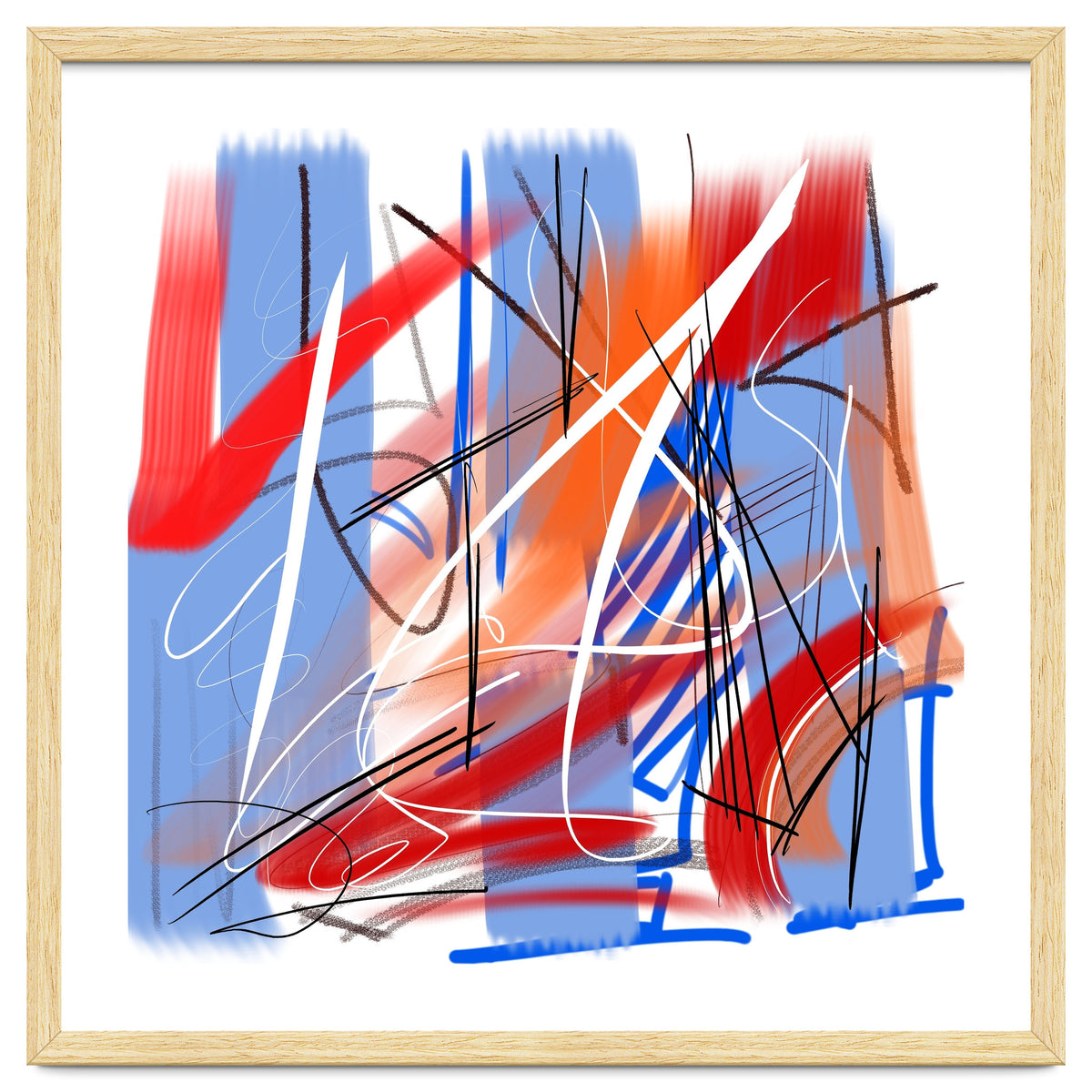 Traces In Blue And Red