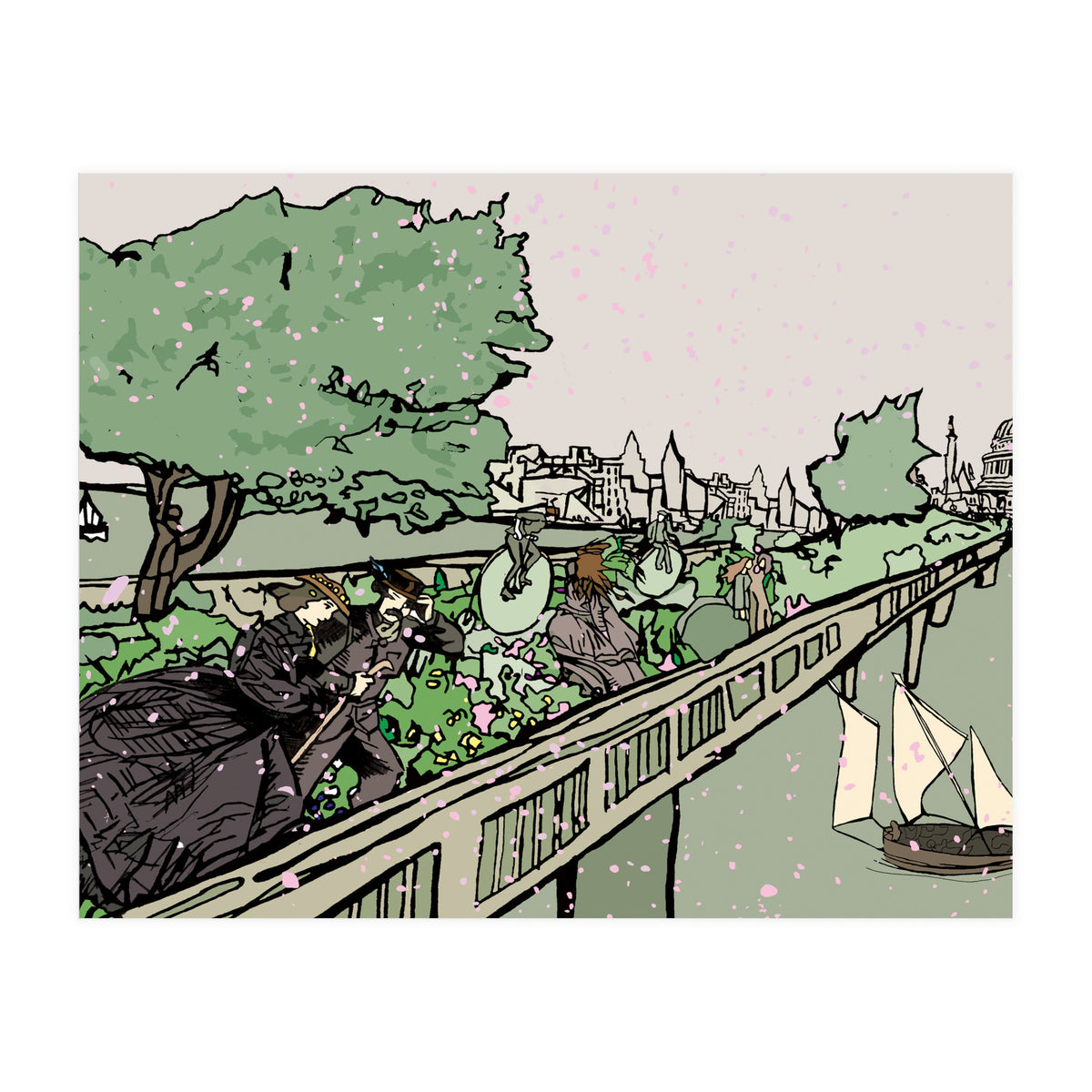 A Windy Day On The Garden Bridge (Print Only)