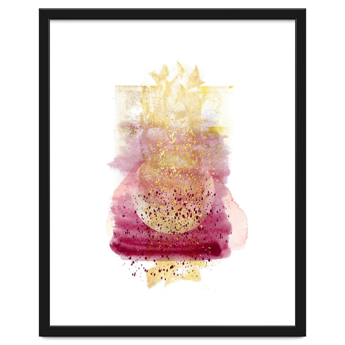 Abstract watercolour summer moon