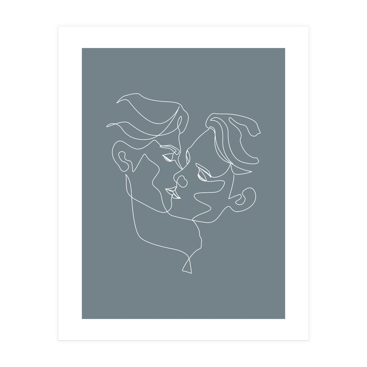 gay love line art-blue (Print Only)