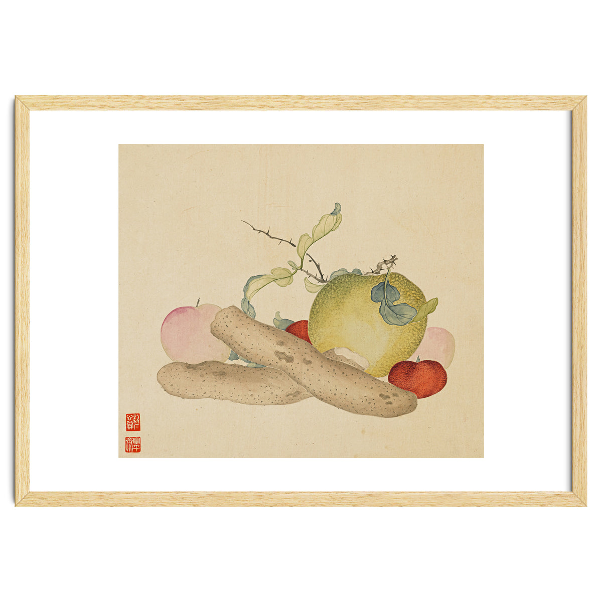 Wang Chengyu~flowers And Vegetables, Vegetables, Fruits, Yam, Apple, Pear