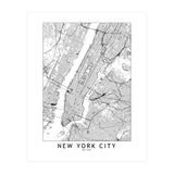 New York City White Map (Print Only) thumbnail