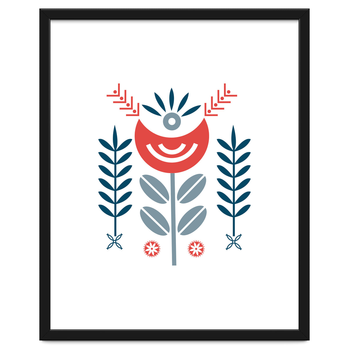 Scandi Folk Flower Pattern