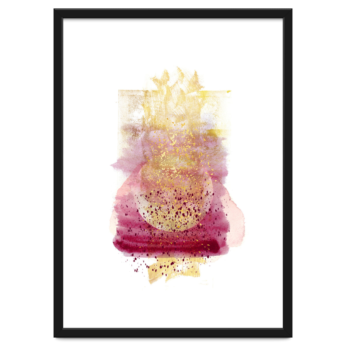 Abstract watercolour summer moon