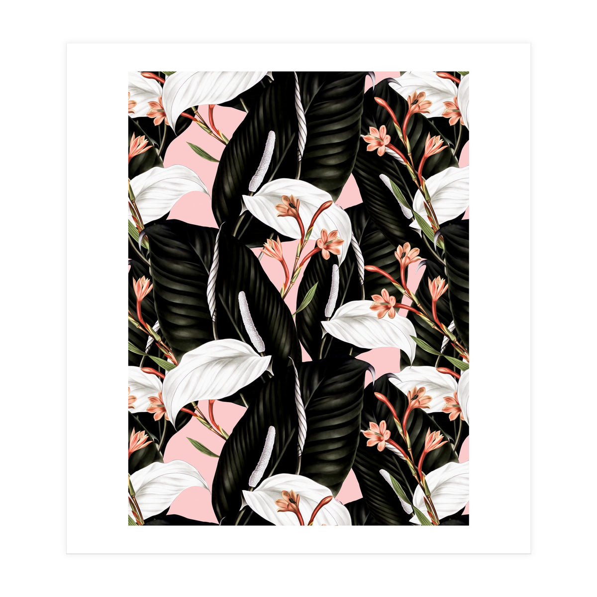 Flowery exotic botanical pink (Print Only)