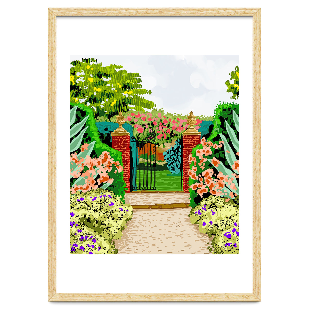 Gated Garden, Nature Landscape Painting