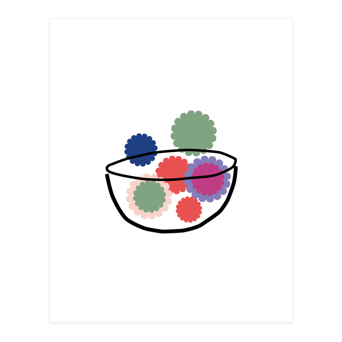 Fruits Or Flowers Rgb White (Print Only)