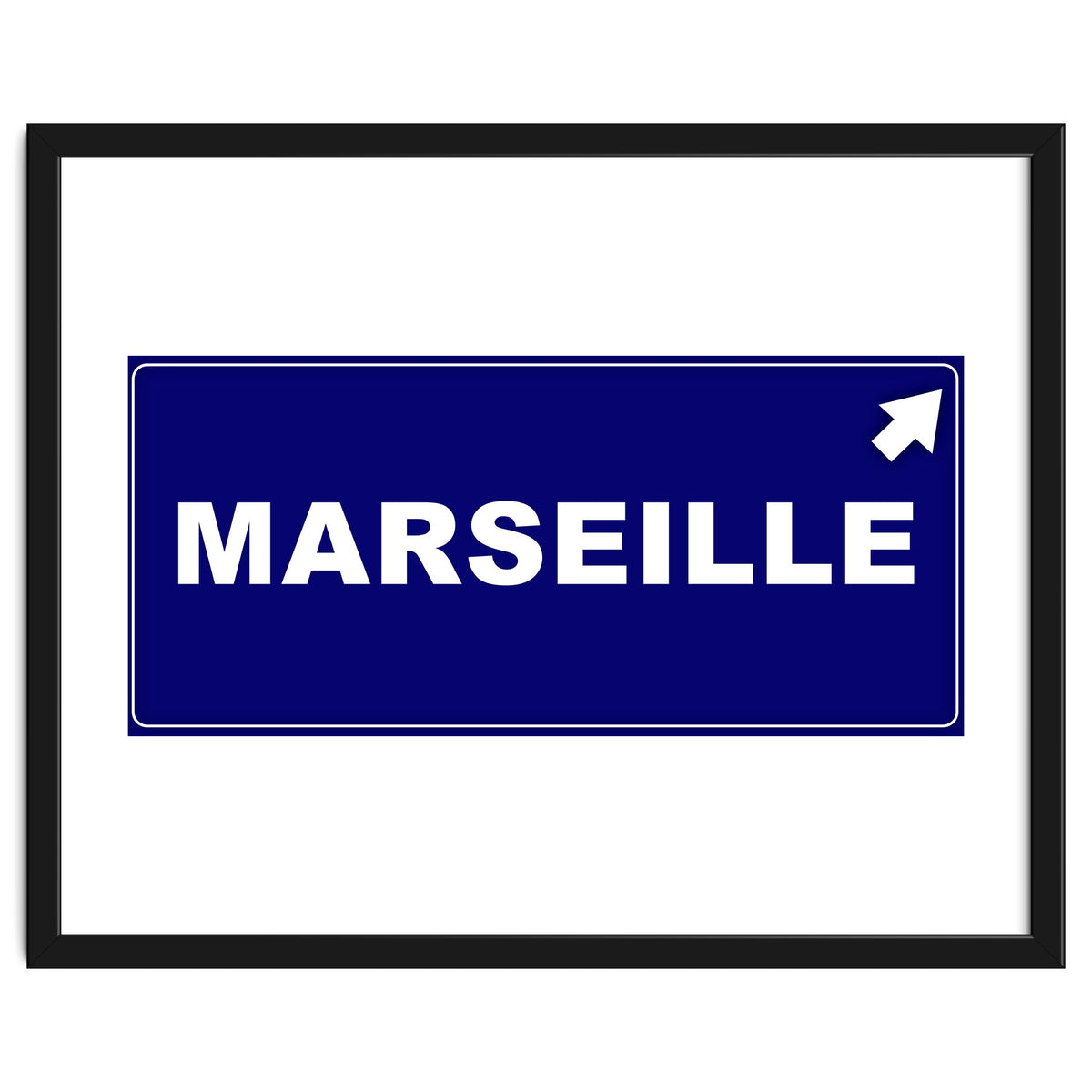 Let`s go to Marseille, France! Blue road sign