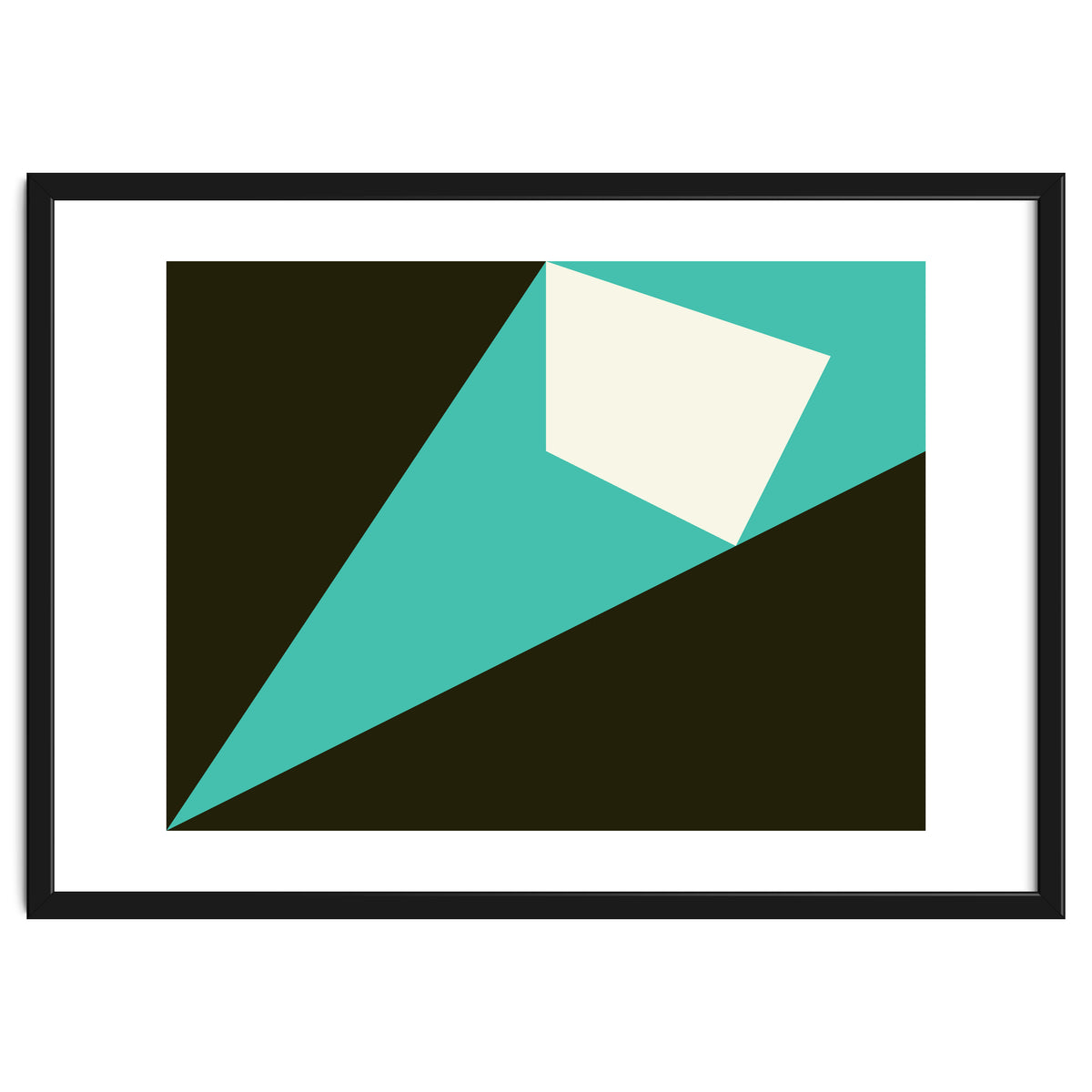 Geometric Shapes No. 72 - turquoise, white & black