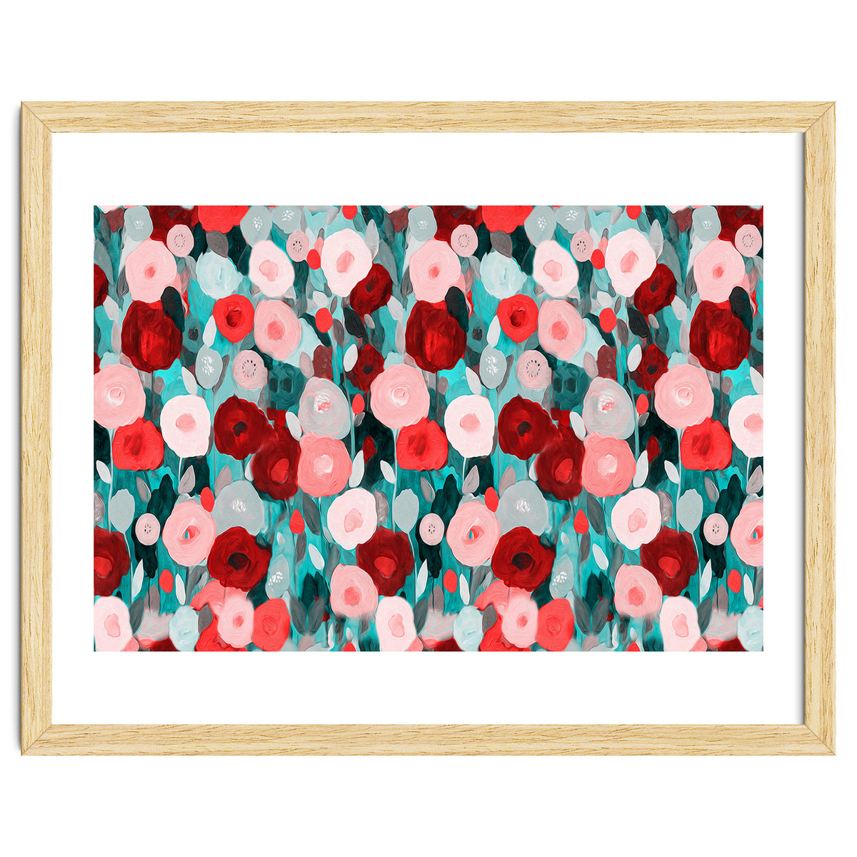 Abstract flower garden acrylic painting