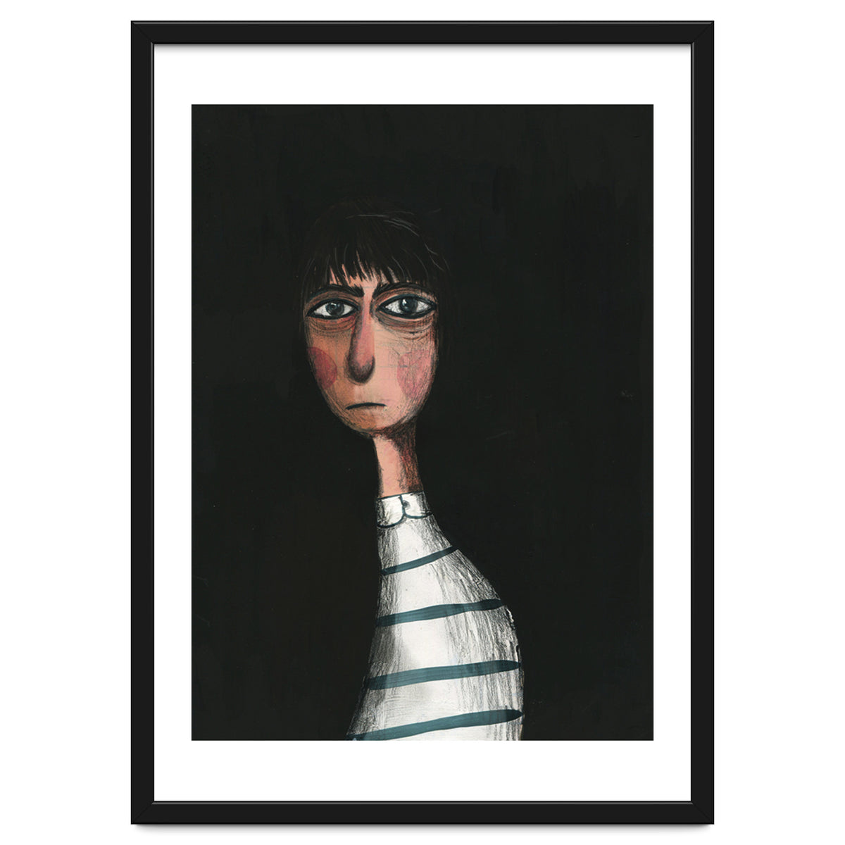 Seated Woman In Stripes