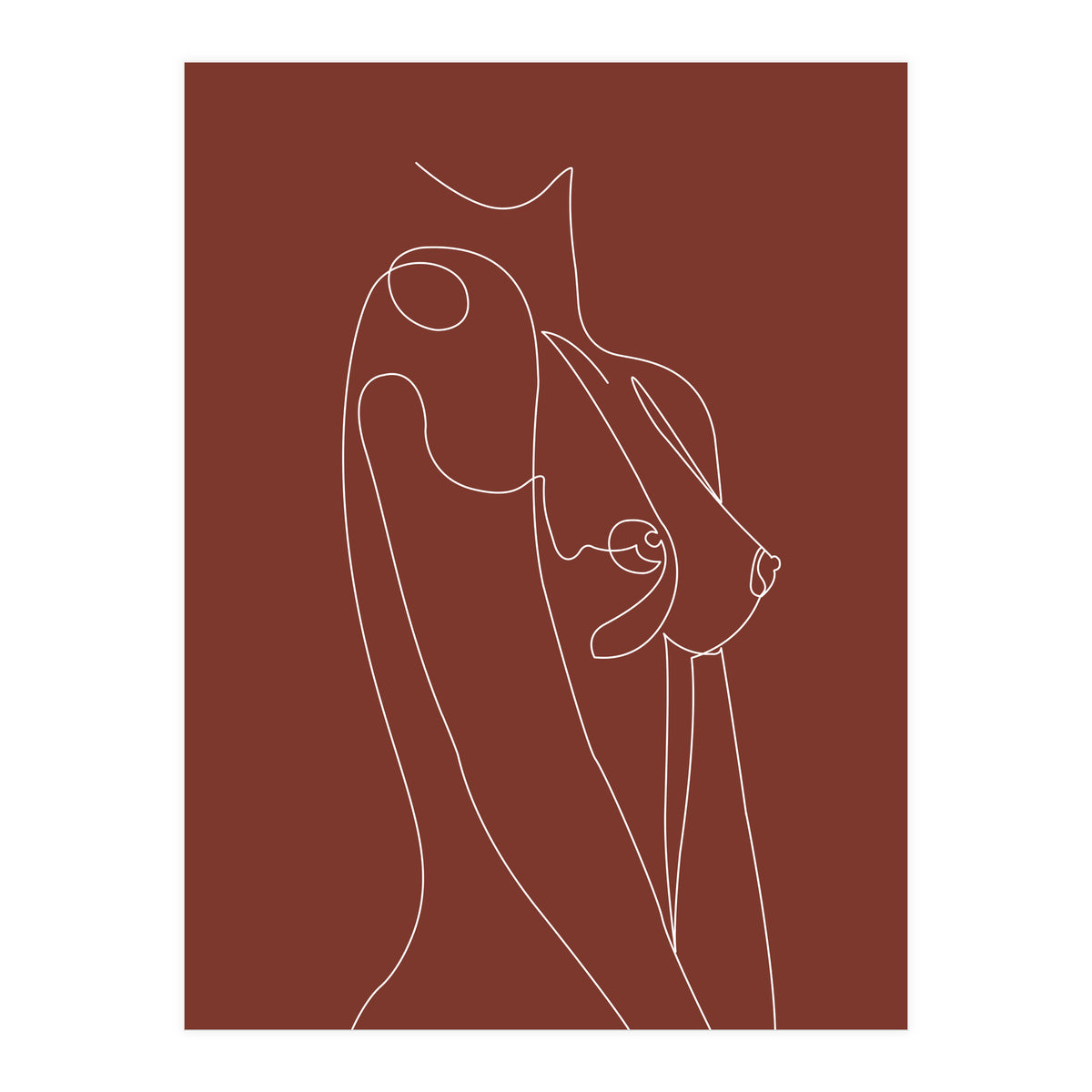 Female chest line-brown (Print Only)