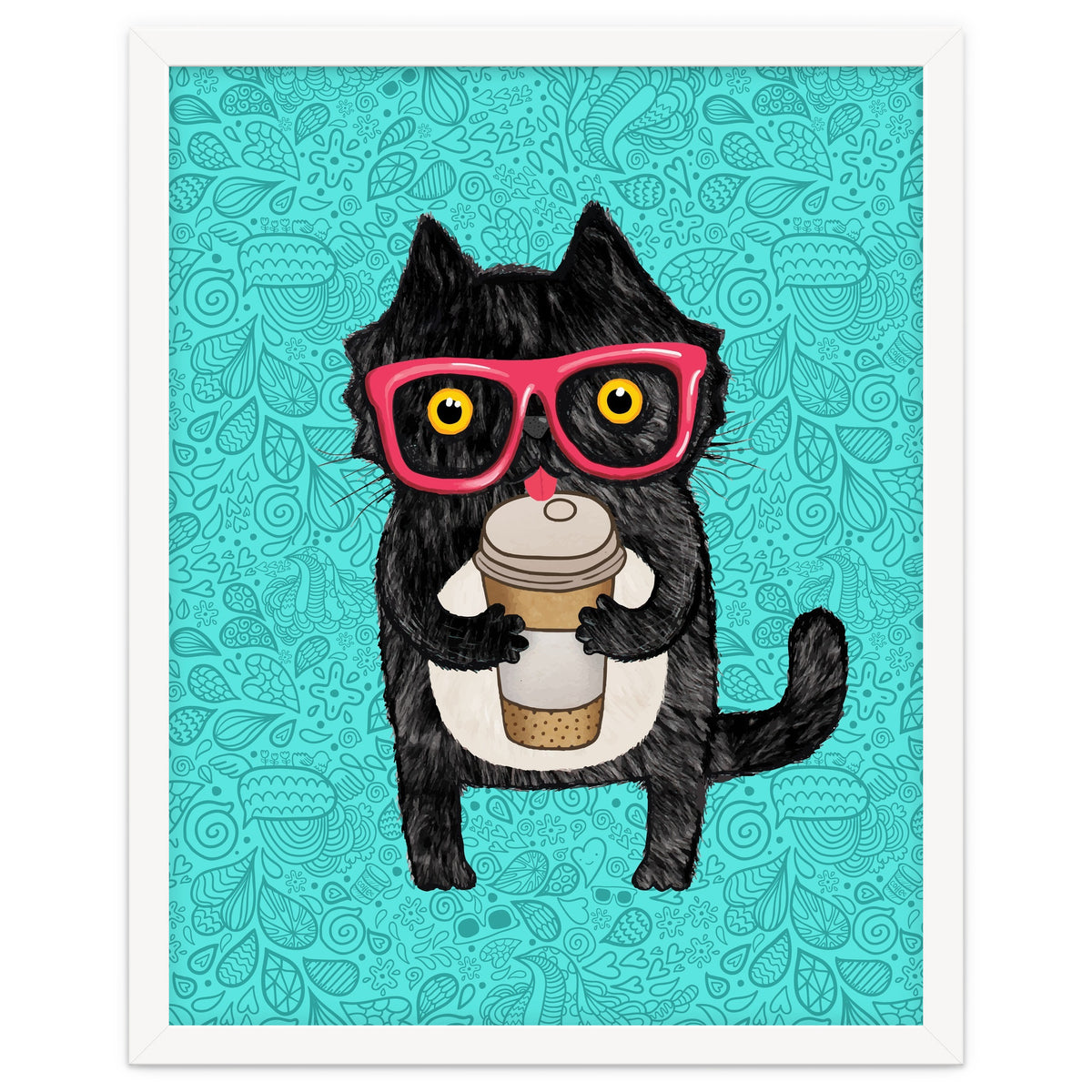 Cute Coffee cat and doodles