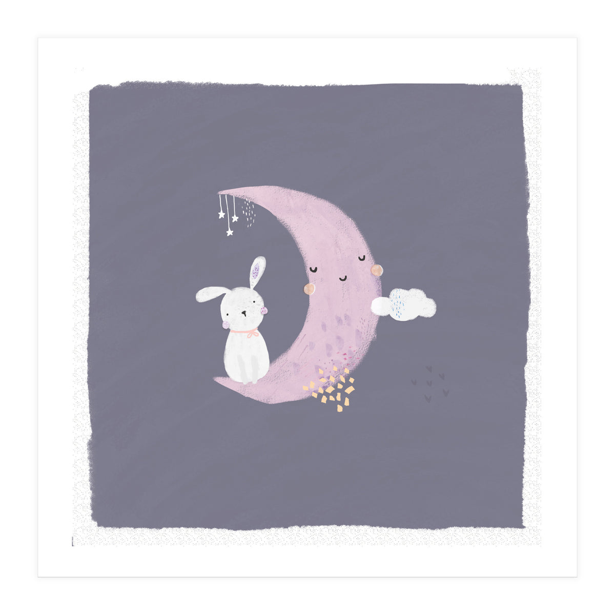 Baby Bunny And Moon (Print Only)