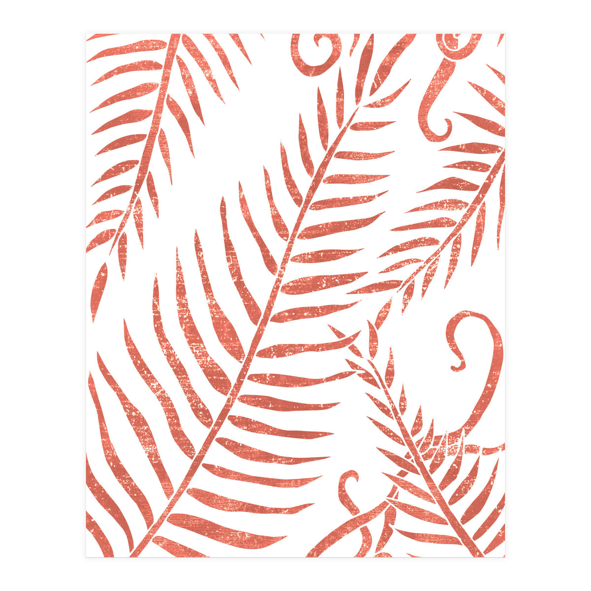 Abstract Terracotta Leaves 2 - Burnt Orange (Print Only)