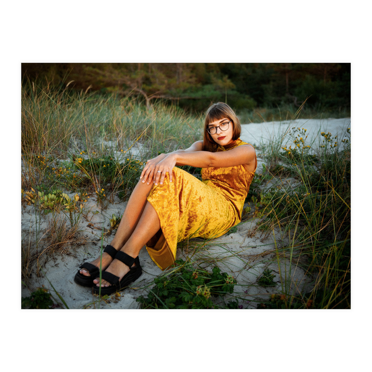 Golden Hour, Golden Dress (Print Only)