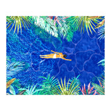Tropical Jungle Pool | Forest Pop of Color Botanical | Travel Wild Plants Eclectic Watercolor Swim (Print Only) thumbnail