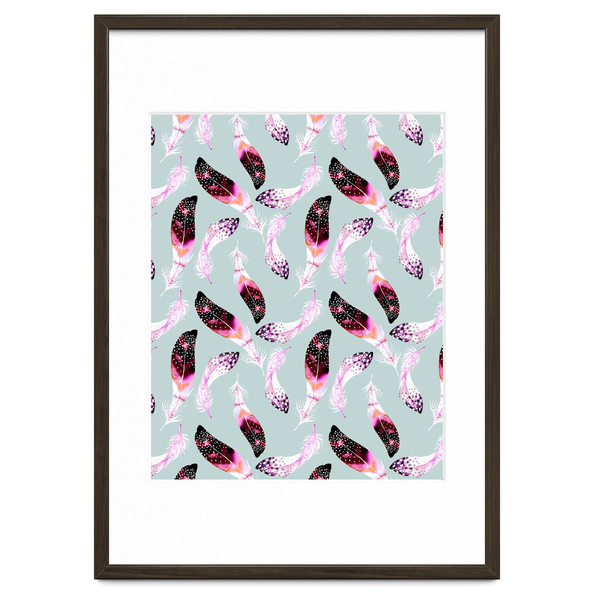 Bohemian pattern of feathers