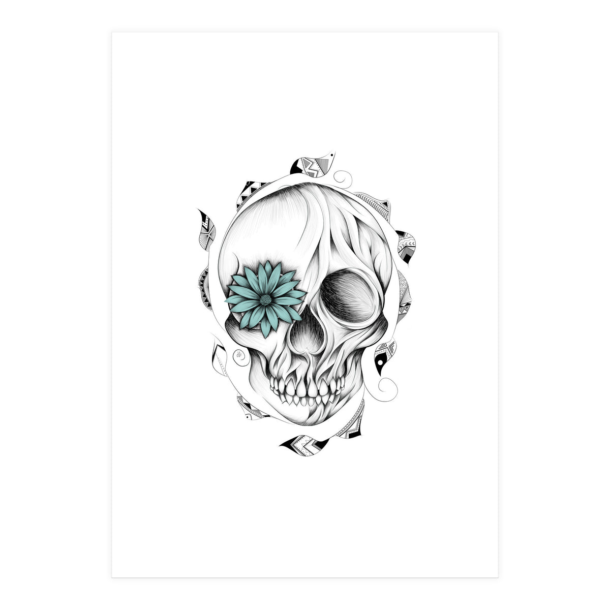 Poetic Wooden Skull (Print Only)