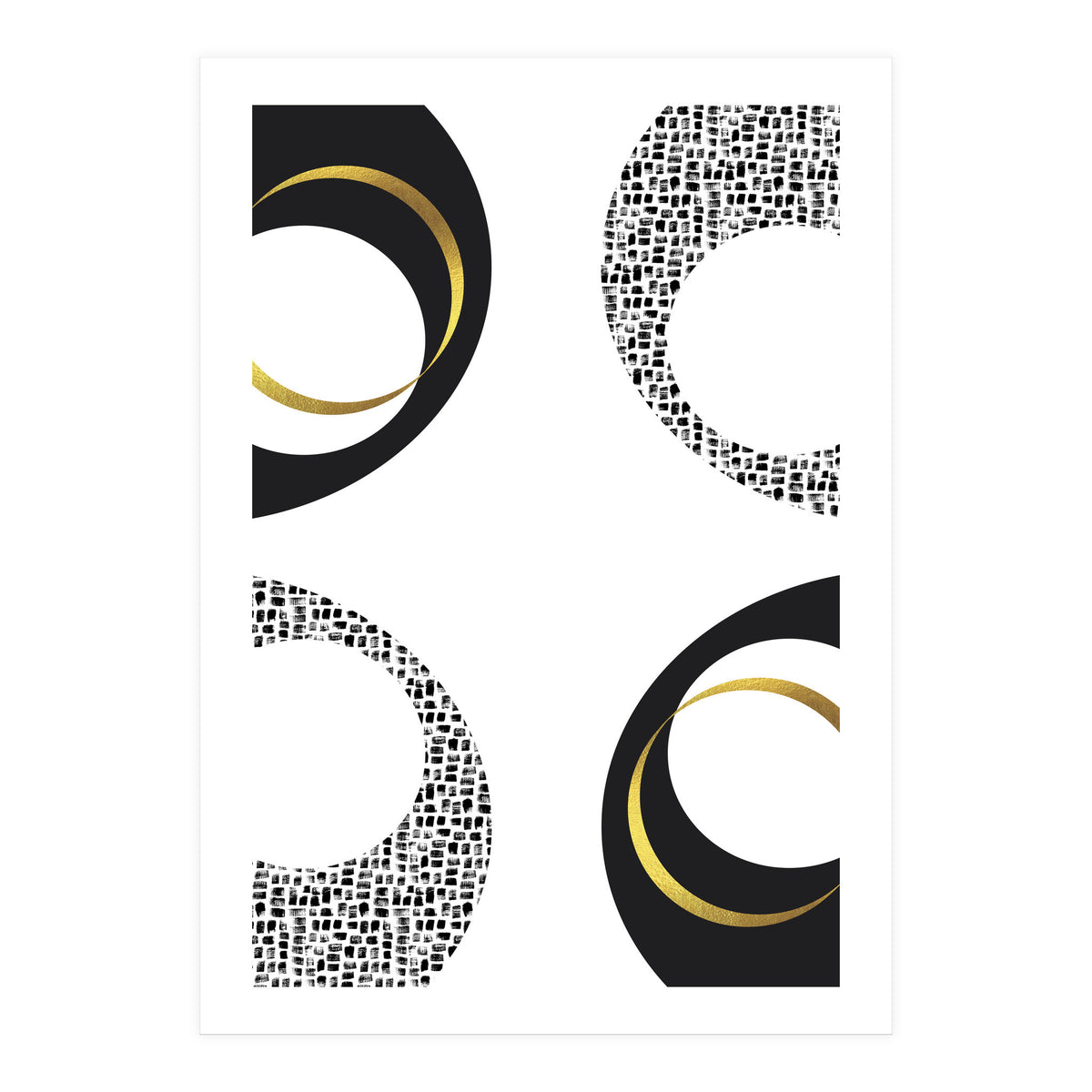 Black & White Abstract No. 7 | gold (Print Only)
