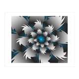 Seamless Blue 3D Floral (Print Only) thumbnail