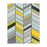Colorful Concrete Chevron Pattern - Yellow, Blue, Grey (Print Only) thumbnail