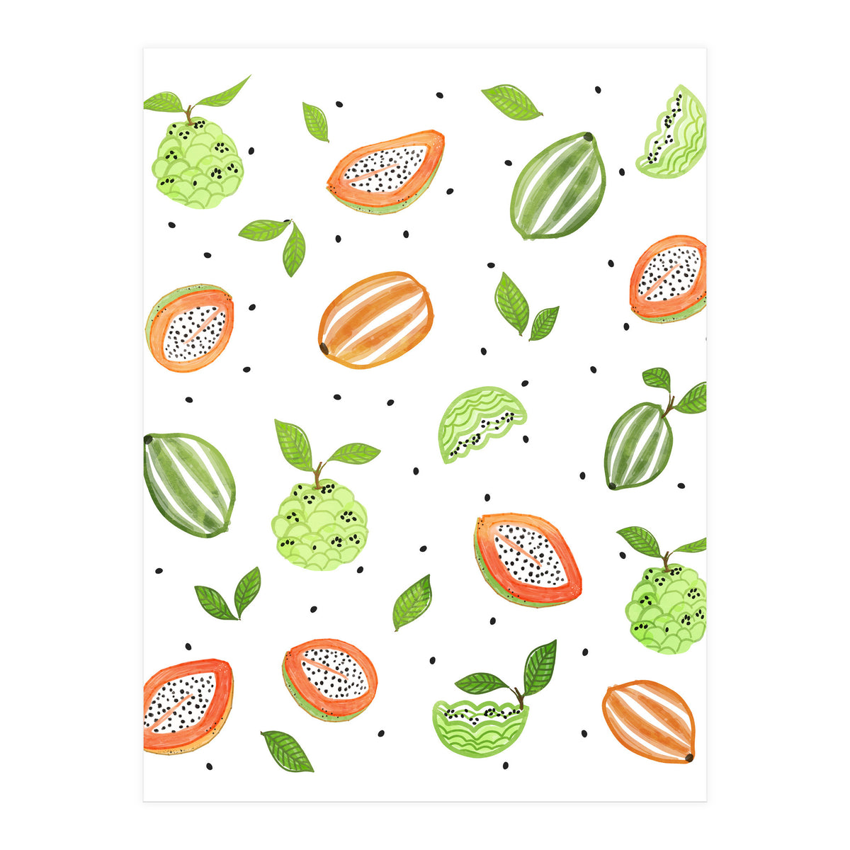 Papaya & Custard Apple (Print Only)