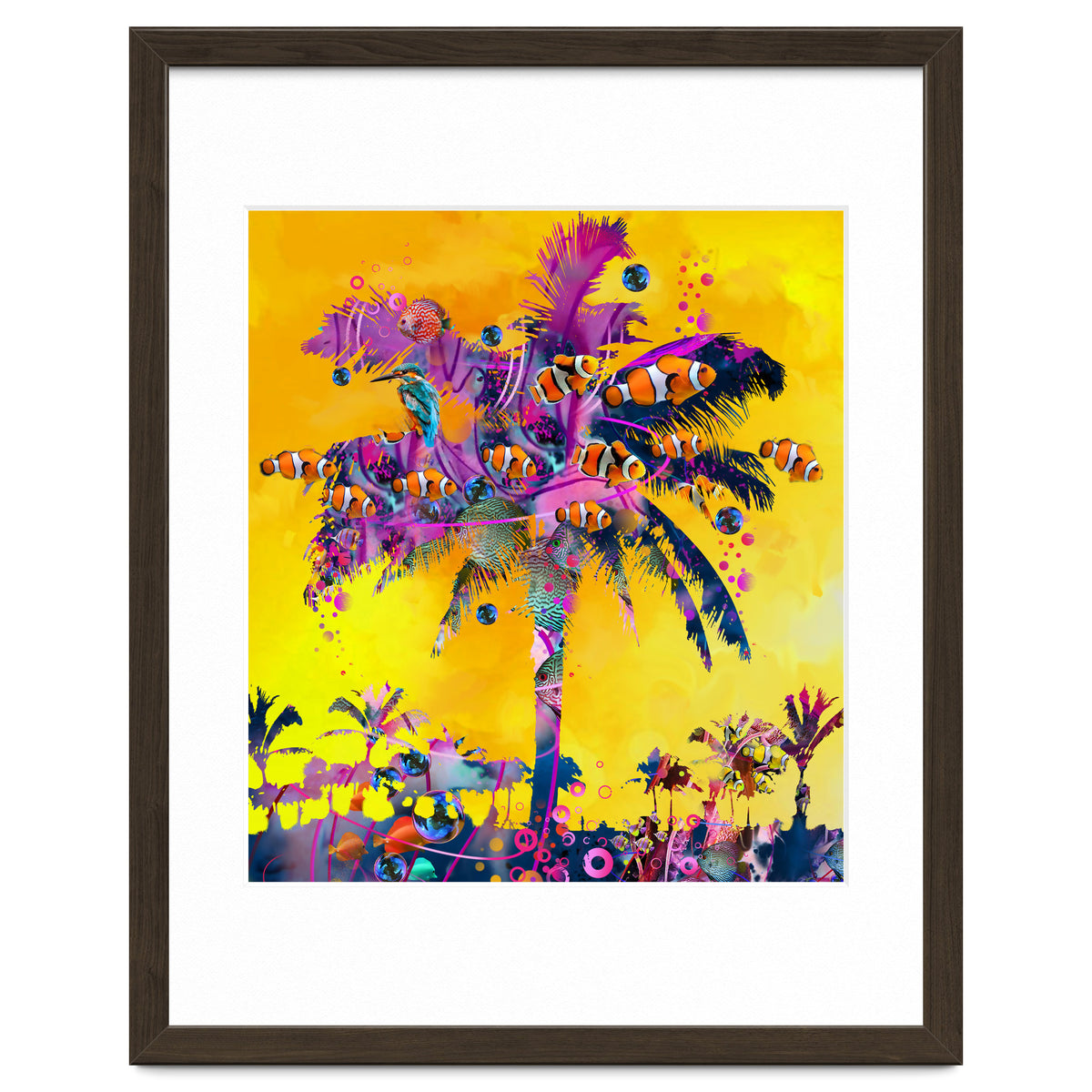 Purple Palm with Fish