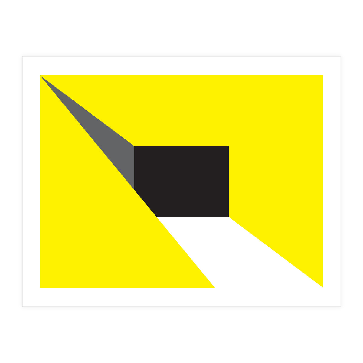 Geometric Shapes No. 20 - yellow, black & grey (Print Only)