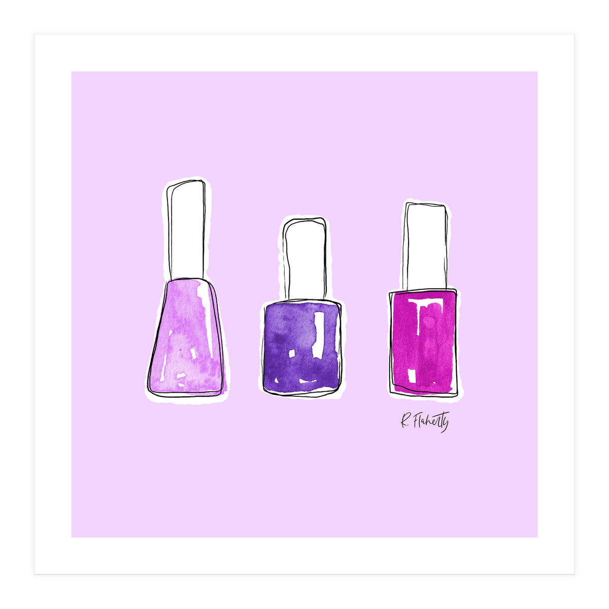 Nail Polish Watercolour | Purple (Print Only)