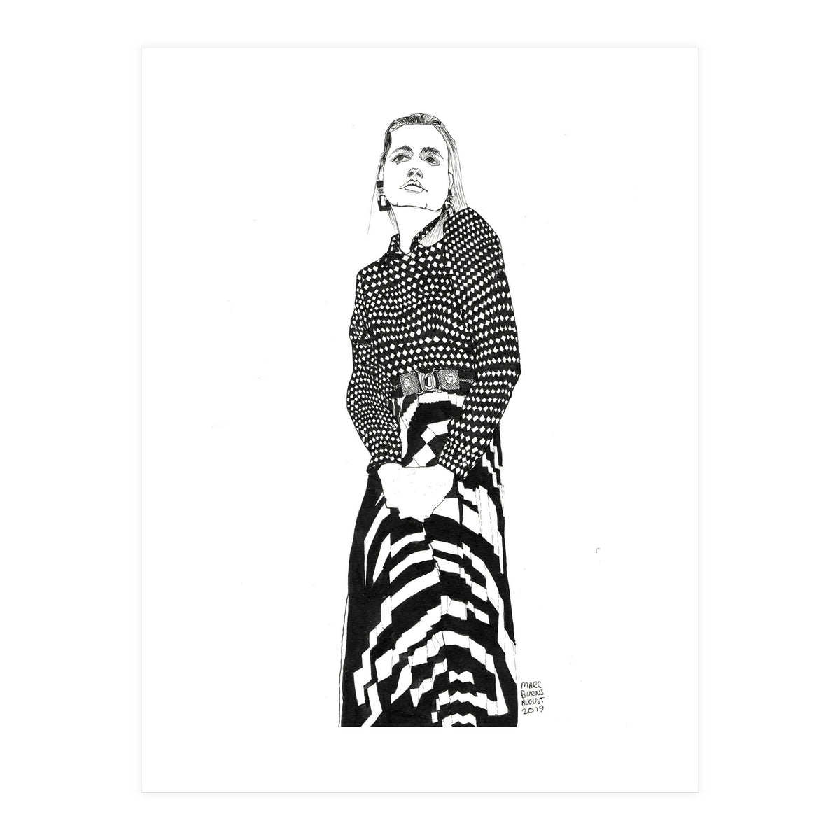 Untitled #40 - Woman in striped skirt (Print Only)