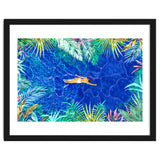 Tropical Jungle Pool | Forest Pop of Color Botanical | Travel Wild Plants Eclectic Watercolor Swim thumbnail
