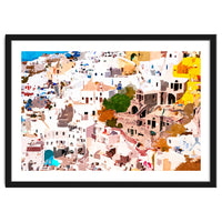 Travel Far Enough, You Meet Yourself Illustration, Spain Citiscape Architecture Painting, Buildings